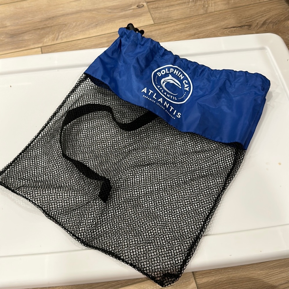 Blue mesh bag
